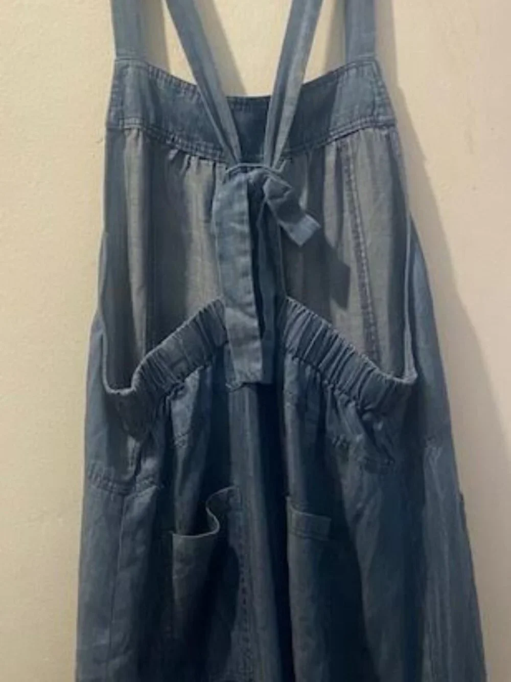 Natural Life Chambray Wide Leg Jumpsuit Size Large Boho Pockets - Picture 6 of 9